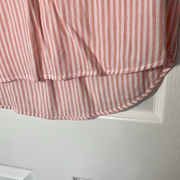 Beach Lunch Lounge rayon pink white striped sleeveless vneck pullover pocket Med - Picture 6 of 12